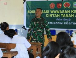 Perkuat Karakter Generasi Penerus, Satgas TMMD 1505/Tidore Beri Edukasi Bela Negara di Halmahera Timur