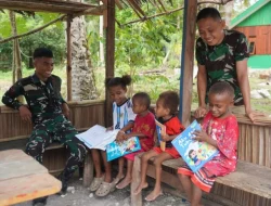 Canda Tawa Anak-Anak Kampung Sesor Mewarnai Hari Ke-27 TMMD Ke-129 Sorong Selatan