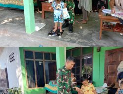 Bersama Cegah Stunting, Serda Fiyan Setyadi Hadir Dampingi Posyandu ILP Desa Kebon Agung