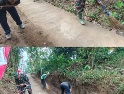 Ciptakan Lingkungan Sehat, Babinsa Serda Suhartono Gotong Royong Bersama Warga Banggle