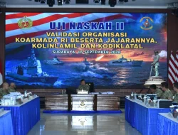 Perkuat Kesiapsiagaan Pertahanan Laut, Pangkoarmada II Hadiri Uji Naskah II Validasi Organisasi TNI AL!